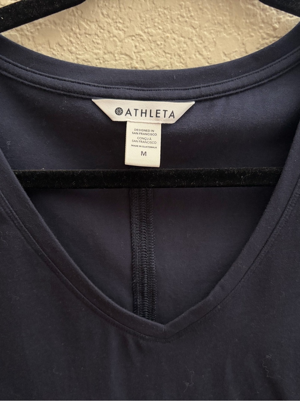 Athleta Black V-Neck Performance Tee